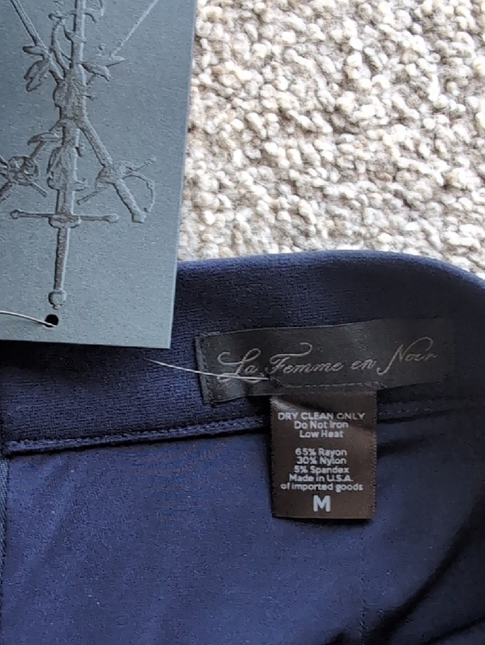 La Femme En Noir Navy Pencil Skirt - Picture 2 of 3